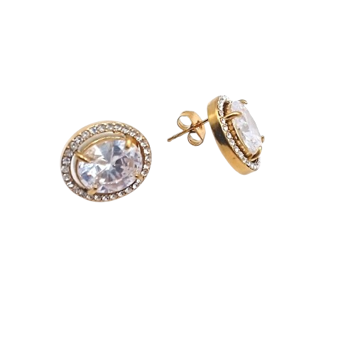 Επιχρυσωμένα καρφωτά σκουλαρίκια από ανοξείδωτο ατσάλι - Image 2 Επιχρυσωμένα καρφωτά σκουλαρίκια από ανοξείδωτο ατσάλι - Image 2