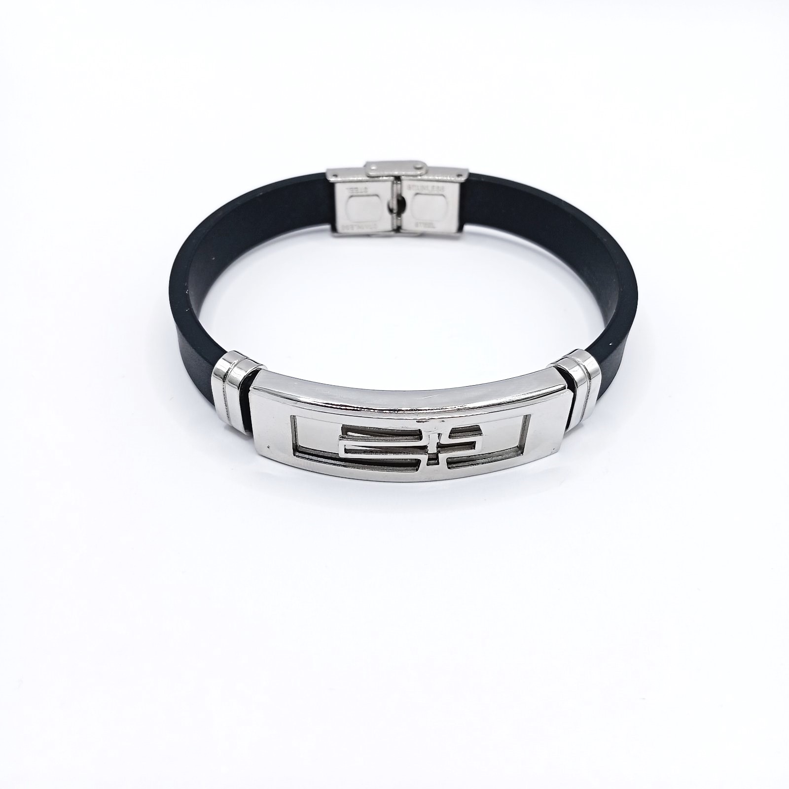 Ανδρικό βραχιόλι καουτσούκ Steel Cross μαύρο Ανδρικό βραχιόλι καουτσούκ Steel Cross μαύρο