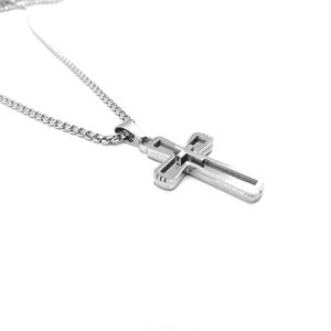 Ανδρικός Σταυρός 3D από Ανοξείδωτο Ατσάλι - Εικόνα 4