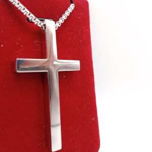 Ανδρικός Σταυρός Plain Silver – Ατσάλινος - Εικόνα 3