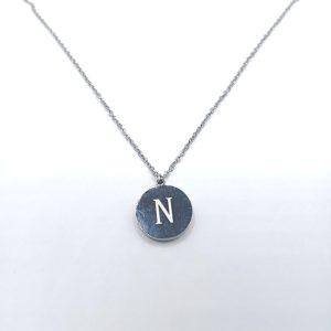 Ατσάλινο Κολιέ Μονόγραμμα Ν