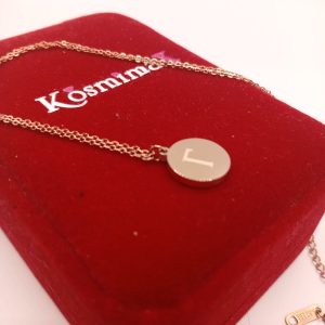 Ατσάλινο Κολιέ Μονόγραμμα Γ Rose Gold - Εικόνα 1