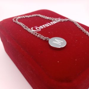 Ατσάλινο Κολιέ Μονόγραμμα Μ - Εικόνα 1