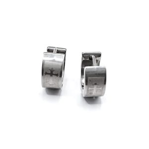 Ατσάλινα σκουλαρίκια κρίκοι Silver Cross