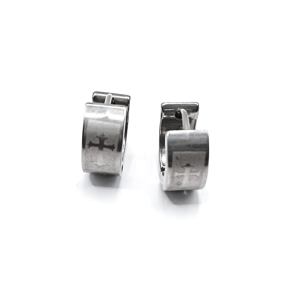 Ατσάλινα σκουλαρίκια κρίκοι Silver Cross Ατσάλινα σκουλαρίκια κρίκοι Silver Cross