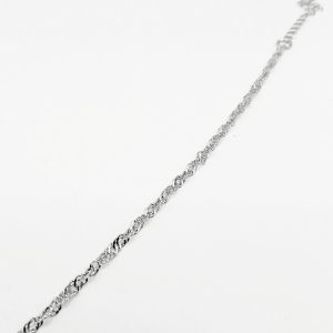 Ατσάλινο βραχιόλι αλυσίδα σε ασημί χρώμα με λαμπερό φινίρισμα