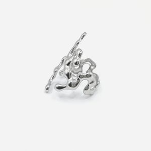 Ατσάλινο δαχτυλίδι liquid effect – Προσαρμοζόμενο - Εικόνα 3 Ατσάλινο δαχτυλίδι liquid effect – Προσαρμοζόμενο - Εικόνα 3