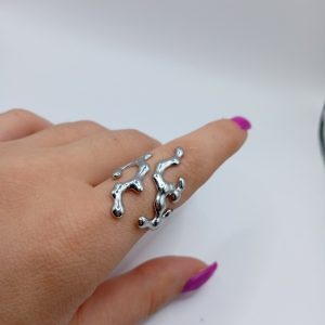 Ατσάλινο δαχτυλίδι liquid effect – Προσαρμοζόμενο - Εικόνα 1