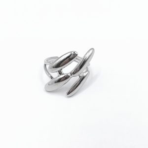 Ατσάλινο δαχτυλίδι με επιμήκεις καμπύλες – Προσαρμοζόμενο