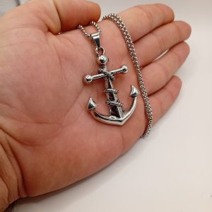 Κολιέ Ατσάλινη Άγκυρα Silver Motion - Εικόνα 3