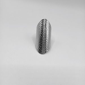 Ατσάλινο μακρύ hammered δαχτυλίδι – Προσαρμοζόμενο - Εικόνα 3