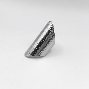 Ατσάλινο μακρύ hammered δαχτυλίδι – Προσαρμοζόμενο - Εικόνα 4