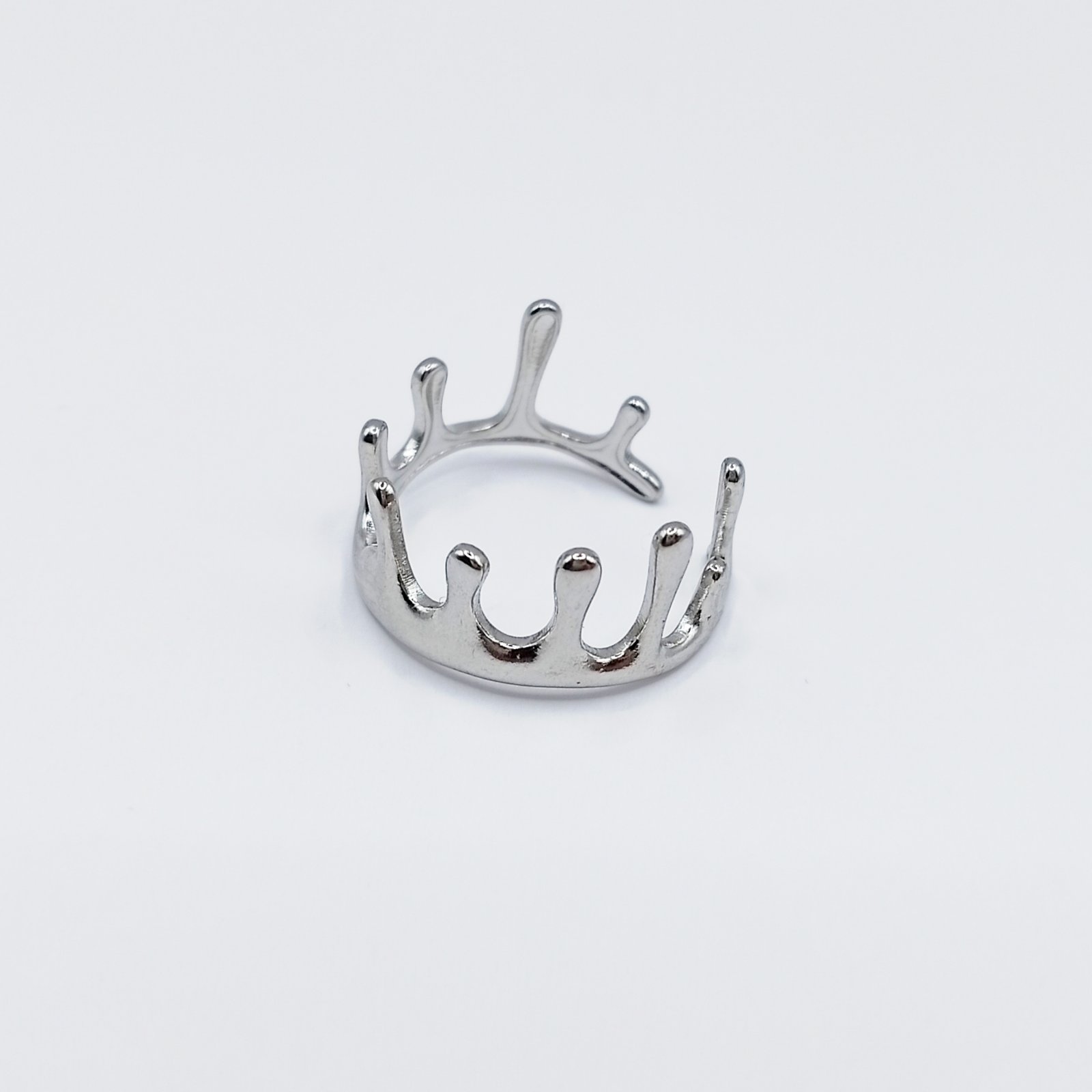 Ατσάλινο προσαρμοζόμενο δαχτυλίδι Crown Splash - Image 3 Ατσάλινο προσαρμοζόμενο δαχτυλίδι Crown Splash - Image 3