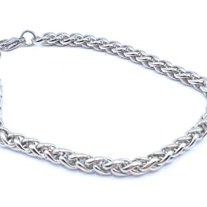 Γυναικείο βραχιόλι από ανοξείδωτο ατσάλι με πλεγμένη αλυσίδα