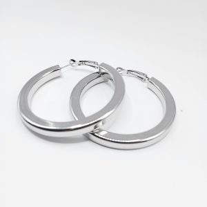 Ατσάλινοι Κρίκοι Silver Thick – Γυναικεία Σκουλαρίκια Ατσάλινοι Κρίκοι Silver Thick – Γυναικεία Σκουλαρίκια