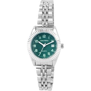Γυναικείο Ρολόι Alain Miller με Ασημί Μπρασελέ & Πράσινο Καντράν Γυναικείο Ρολόι Alain Miller με Ασημί Μπρασελέ & Πράσινο Καντράν