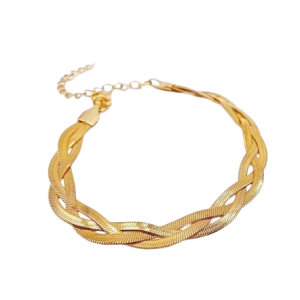 Ατσάλινο γυναικείο επιχρυσωμένο βραχιόλι με τριπλή αλυσίδα