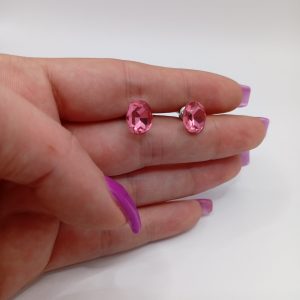 Ατσαλίνα καρφωτά σκουλαρίκια με πέτρα ροζ φούξια - Εικόνα 3 Ατσαλίνα καρφωτά σκουλαρίκια με πέτρα ροζ φούξια - Εικόνα 3