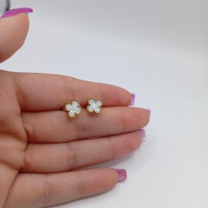 Ατσαλίνα καρφωτά σκουλαρίκια σε χρυσό χρώμα με όψη φίλντισι - Εικόνα 3 Ατσαλίνα καρφωτά σκουλαρίκια σε χρυσό χρώμα με όψη φίλντισι - Εικόνα 3