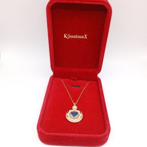 Κολιέ Gold Royal Heart – Ατσάλινο με πέτρες ζιρκόν - Εικόνα 1