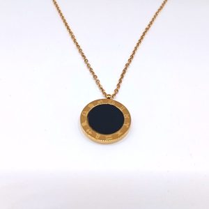 Κολιέ Ζώδια Gold με Μαύρο Κύκλο