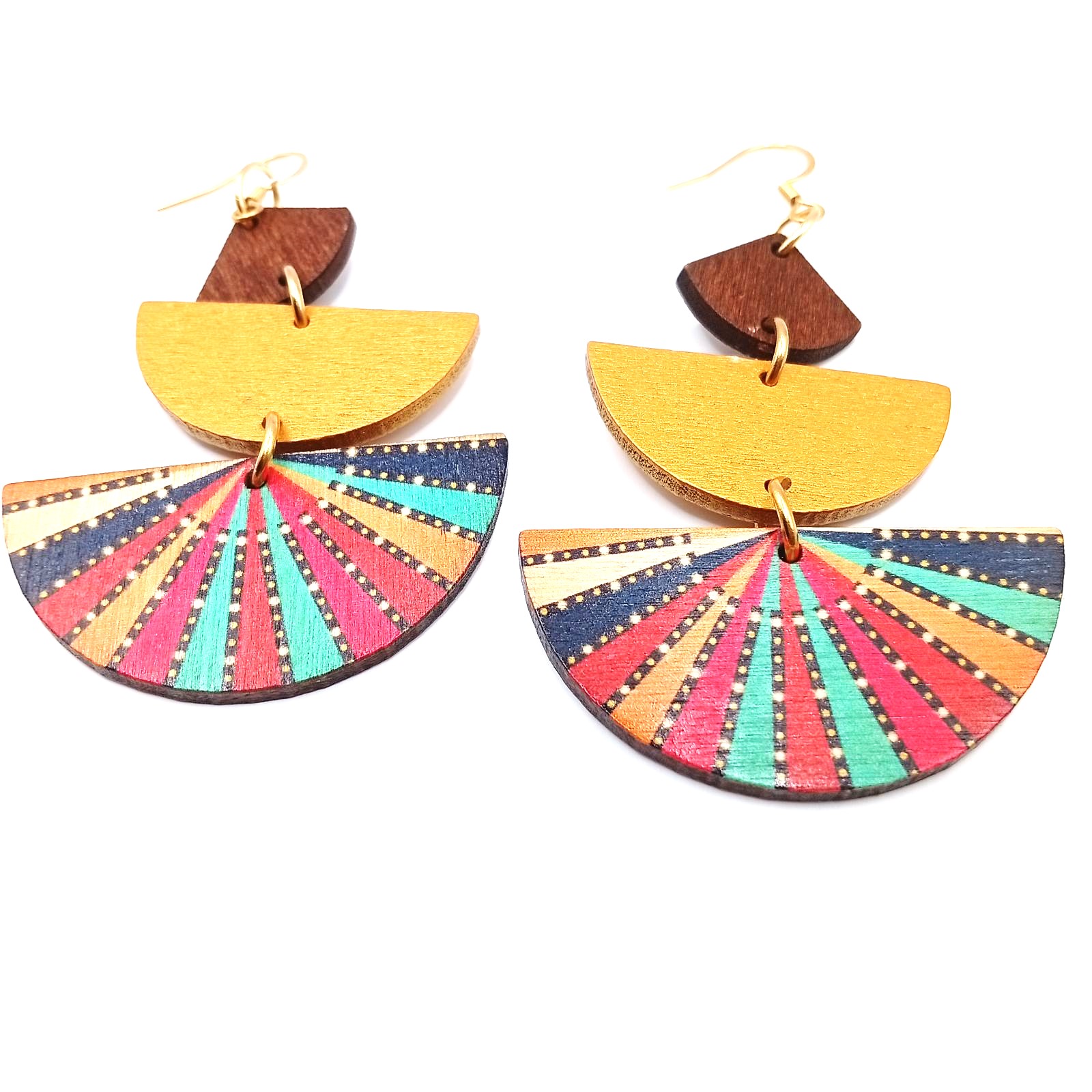 Boho σκουλαρίκια μεγάλα από ξύλο & ατσάλι Boho σκουλαρίκια μεγάλα από ξύλο & ατσάλι