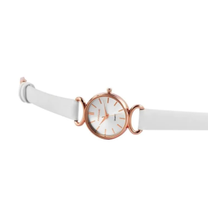 Γυναικείο Ρολόι Excellanc Rose Gold με Λευκό Λουράκι & Quartz Μηχανισμό - Εικόνα 1