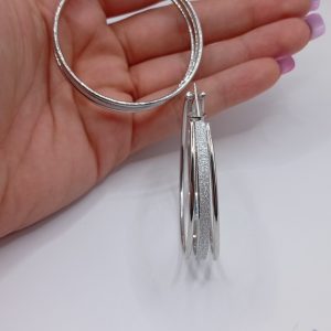 Γυναικεία ατσάλινα σκουλαρίκια κρίκοι - Εικόνα 4