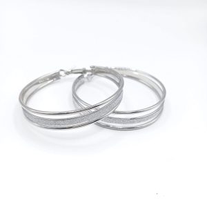 Γυναικεία ατσάλινα σκουλαρίκια κρίκοι - Εικόνα 1