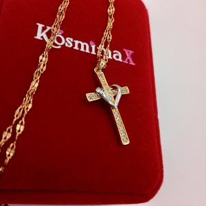 Kosmimax σταυρός από ατσάλι και ζιρκόν