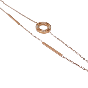 Γυναικείο διπλό βραχιόλι από ανοξείδωτο ατσάλι σε ροζ gold χρώμα