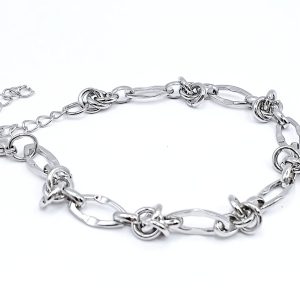 Ατσάλινο βραχιόλι αλυσίδα σε ασημί χρώμα