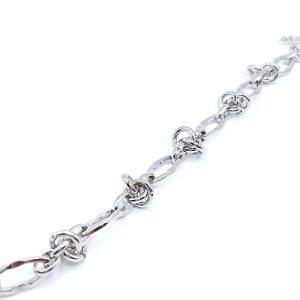 Ατσάλινο βραχιόλι αλυσίδα σε ασημί - Εικόνα 1