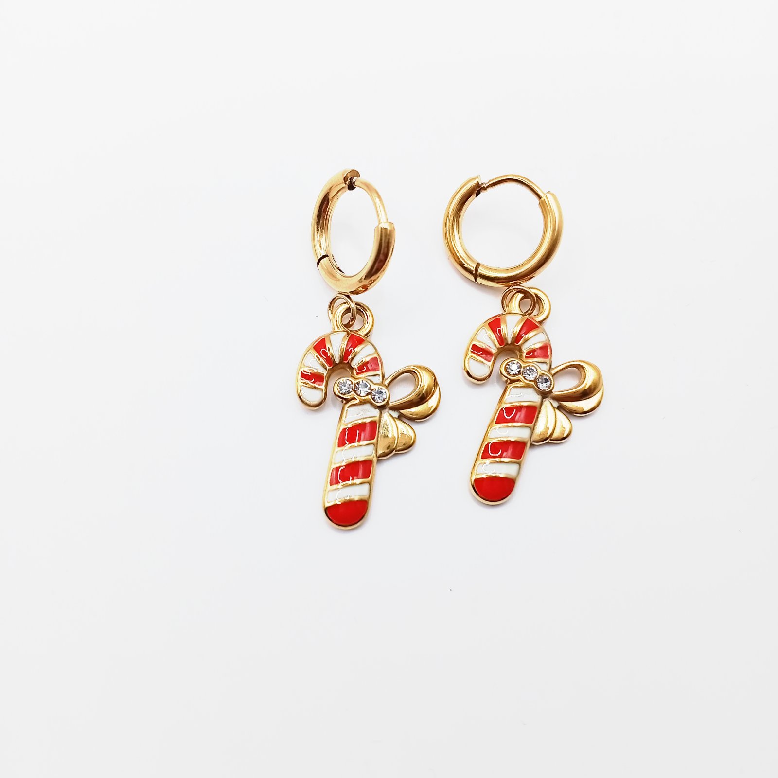 Χριστουγεννιάτικα σκουλαρίκια μπαστουνάκια - Image 2 Χριστουγεννιάτικα σκουλαρίκια μπαστουνάκια - Image 2