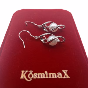 Κρεμαστά σκουλαρίκια από ασήμι 925 με πέρλα - Εικόνα 3