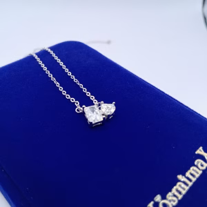 Ασημένιο Κολιέ 925 με Διπλό Μοϊσανίτη 1.50ct - Εικόνα 4