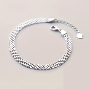 Ασημένιο Βραχιόλι 925 Lumine με πλεγμένη αλυσίδα - Εικόνα 3