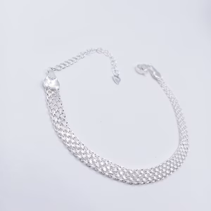 Ασημένιο Βραχιόλι 925 Lumine με πλεγμένη αλυσίδα - Εικόνα 1