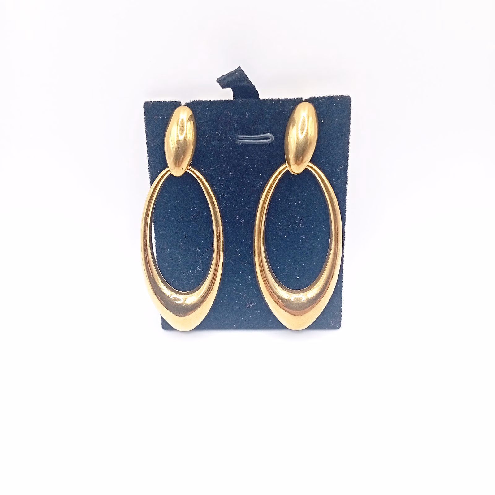 Ατσάλινα Κρεμαστά Σκουλαρίκια Οβάλ Χρυσά - Image 2 Ατσάλινα Κρεμαστά Σκουλαρίκια Οβάλ Χρυσά - Image 2