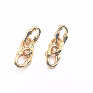 Ατσάλινα κρεμαστά σκουλαρίκια αλυσίδα – Χρυσά Ατσάλινα κρεμαστά σκουλαρίκια αλυσίδα – Χρυσά