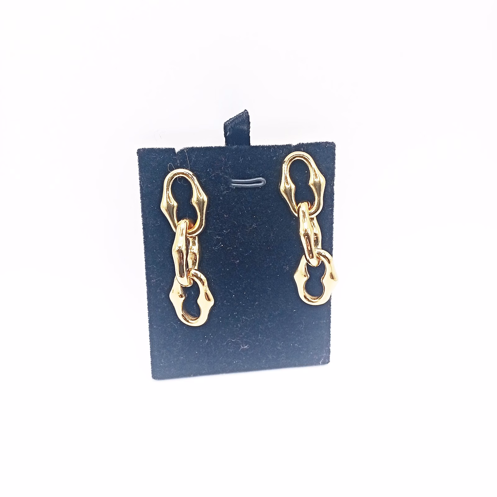 Ατσάλινα κρεμαστά σκουλαρίκια αλυσίδα – Χρυσά - Image 4 Ατσάλινα κρεμαστά σκουλαρίκια αλυσίδα – Χρυσά - Image 4