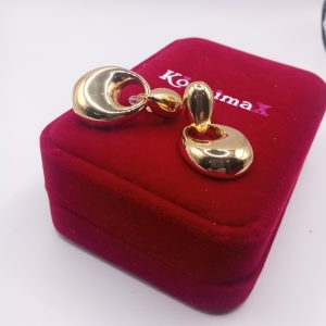 Χρυσά κρεμαστά σκουλαρίκια από ανοξείδωτο ατσάλι με σμιλεμένο σχέδιο - Εικόνα 4 Χρυσά κρεμαστά σκουλαρίκια από ανοξείδωτο ατσάλι με σμιλεμένο σχέδιο - Εικόνα 4