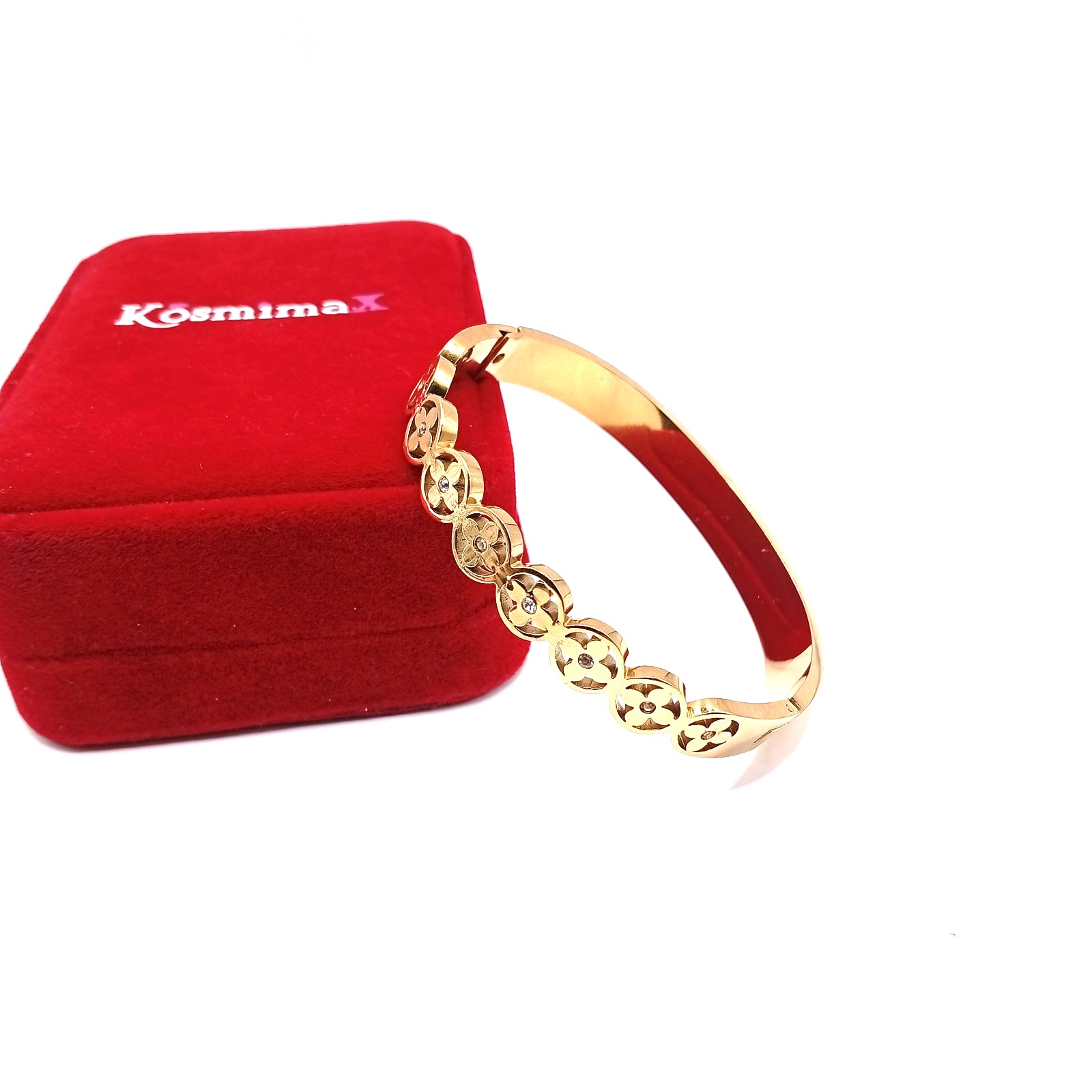 Γυναικείο χρυσό cuff βραχιόλι ατσάλινο - Image 3 Γυναικείο χρυσό cuff βραχιόλι ατσάλινο - Image 3