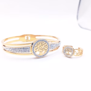 Ατσάλινο σετ δέντρο της ζωής (βραχιόλι + δαχτυλίδι) - Εικόνα 4