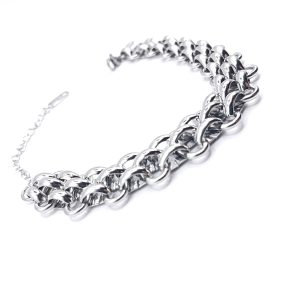 Γυναικείο ατσάλινο βραχιόλι πλεκτή αλυσίδα - Εικόνα 3