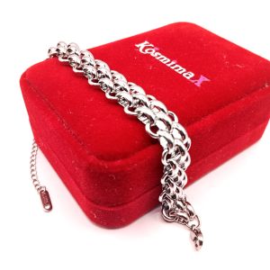 Γυναικείο ατσάλινο βραχιόλι πλεκτή αλυσίδα - Εικόνα 4