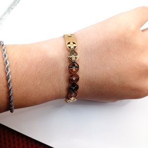 Γυναικείο χρυσό cuff βραχιόλι ατσάλινο - Εικόνα 4 Γυναικείο χρυσό cuff βραχιόλι ατσάλινο - Εικόνα 4