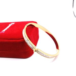 Γυναικείο βραχιόλι cuff ατσάλινο με mother of pearl - Εικόνα 3 Γυναικείο βραχιόλι cuff ατσάλινο με mother of pearl - Εικόνα 3