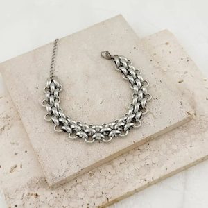 Γυναικείο ατσάλινο βραχιόλι πλεκτή αλυσίδα - Εικόνα 1 Γυναικείο ατσάλινο βραχιόλι πλεκτή αλυσίδα - Εικόνα 1