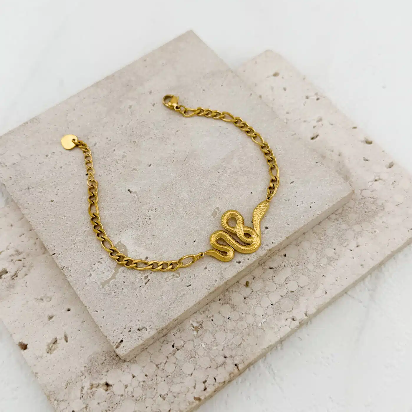 Γυναικείο επιχρυσωμένο βραχιόλι με φίδι - Image 2 Γυναικείο επιχρυσωμένο βραχιόλι με φίδι - Image 2